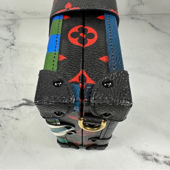 Louis Vuitton Petite Malle Race print checker trunk crossbody leather LV bag - Picture 14 of 16